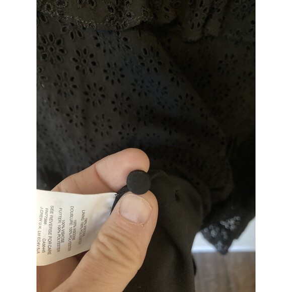 Madewell Waterlily Ruffle Eyelet Dress Black Size 8 - Picture 7 of 11